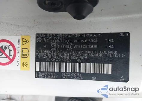 2018 Lexus Rx 350 из США, поврежденный, VIN 2T2ZZMCA0JC106265